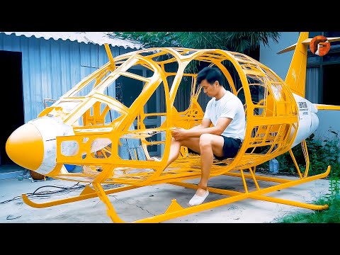 Man Builds Amazing Helicopter Using Styrofoam and Fiberglass | Start to Finish Build by @Dodoan123