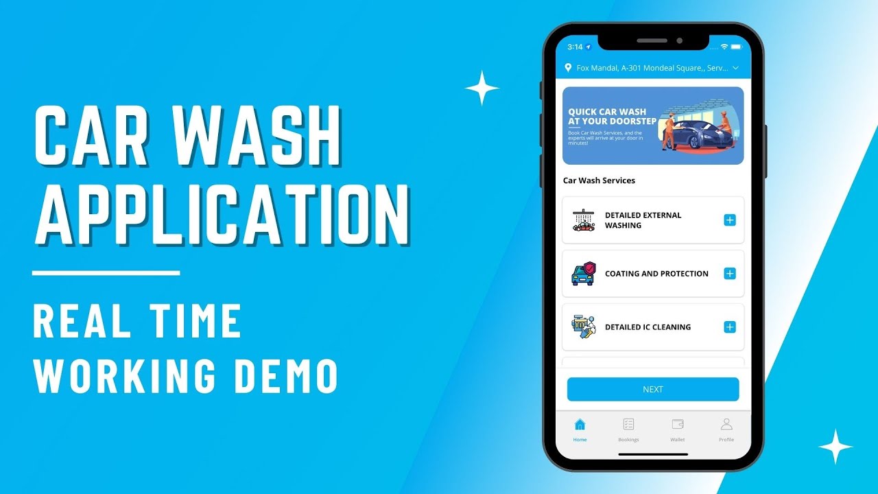 mobile car wash app demo