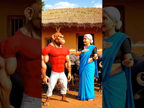 Monkey Gave His Mother A Beautiful Buffalo Herd #ai #shorts
