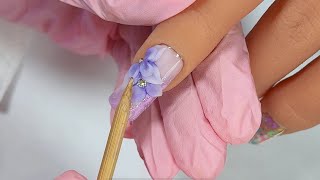 💕Hermoso Diseño En Uñas En 3D/ Efecto Mármol💅✨ #uñas3D #marmoluñas #flor3Duñaa 