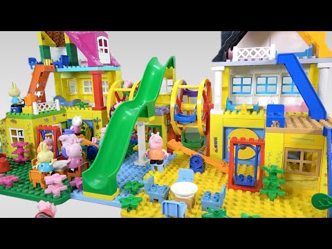 Lego house building with waterside