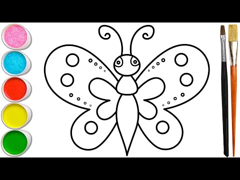 How to draw a butterfly step by step / Butterfly drawing and coloring easy / Art Tutorial