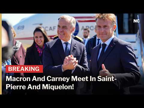 FULL ARRIVAL: Macron Welcomes Canadian PM Carney to Saint Pierre for France-Canada Talks | AC1Z