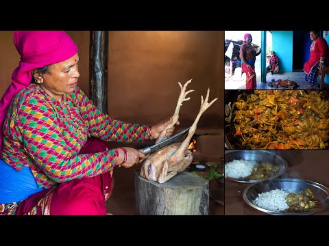 स्पेशल लोकल कुखुराको मासु र चिउरा || Local Chicken Nepali style || Kanchhikitchen