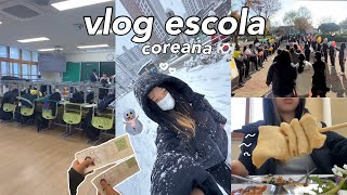 school vlog ☃️🇰🇷: enem coreano, MUITA neve, almoço, faxina, saindo dps da escola etc