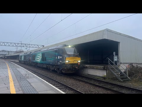 Trains at a very wet Wolverhampton, Stafford and Perry Barr ft. 730018, 37884 and more!