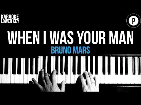 Bruno Mars – When I Was Your Man Karaoke SLOWER Acoustic Piano Instrumental Cover Lyrics LOWER KEY