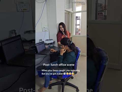 Post lunch office scene
