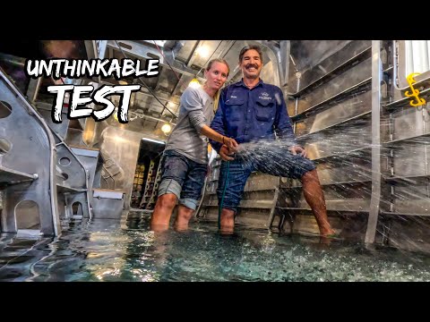 Flooding Our Boat (ON PURPOSE!) 💦 Building An Aluminum Catamaran Pt. 15