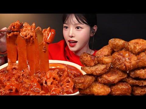 SUB)겉바속촉 허니콤보에 매운 국물닭발 먹방!🍗🔥교촌 오리지널치킨까지 맵단짠 꿀조합 리얼사운드 Honey Combo & Chicken Feet Mukbang Asmr