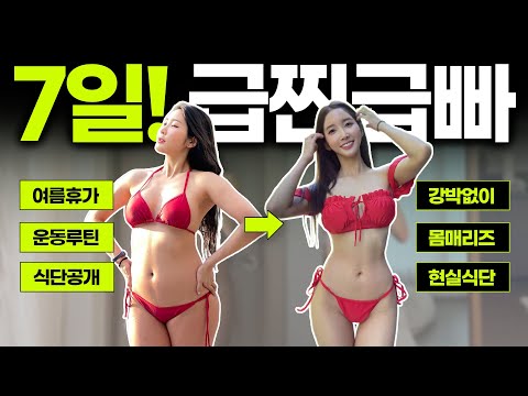 7일 급찐급빠, 진짜로 빠르게 살빼는 루틴(다이어트 그린라이트 ON!)