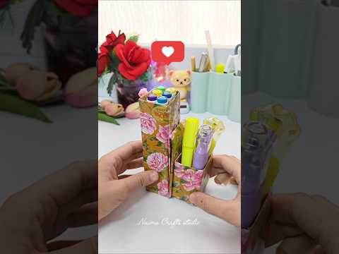 How to recycle Old Toothpaste box into Pencil Case #diypencilcase #shorts #viral #recyclecrafts
