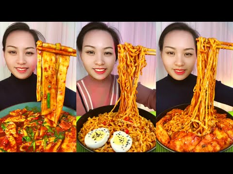 Asmr chinese eating spicy noodles mukbang | Eating fire noodles | Spicy food challenge