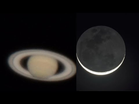NEW MOON &amp; SATURN LIVE FOOTAGE
