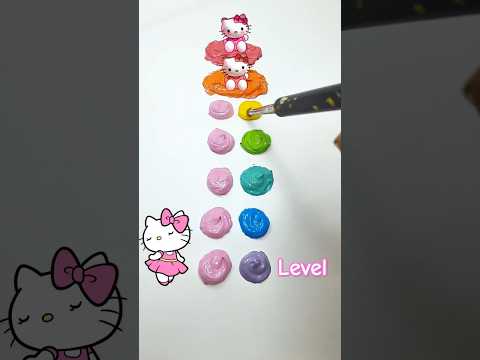 Hello Kitty color change  #colormixing #color #mixing #art #painting
