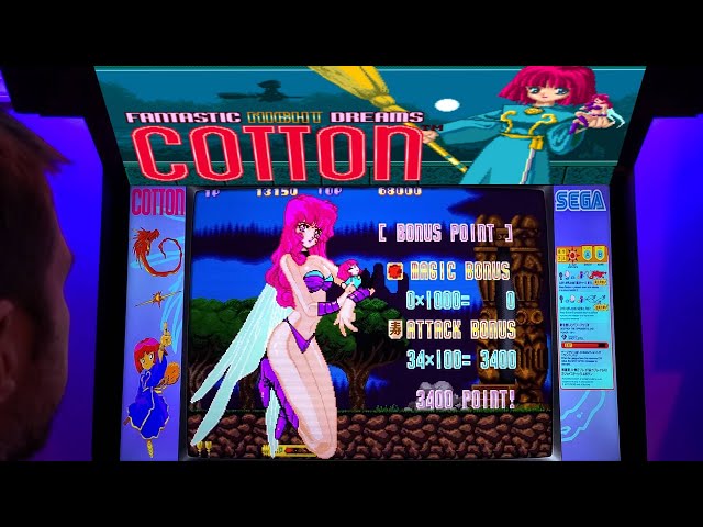 Cotton Arcade Cabinet MAME Gameplay w/ Hypermarquee