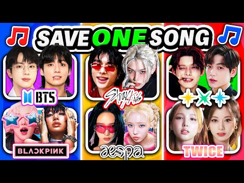 BTS vs BLACKPINK vs Stray Kids vs AESPA vs TXT vs TWICE: SAVE ONE SONG 🎶 | KPOP QUIZ 2024 🔥