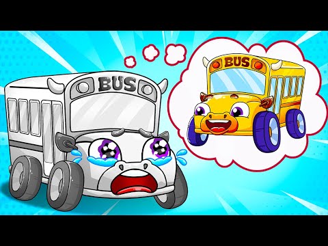 School Bus Lost Color 😱 | Wheels On The Bus | Find My Color | Lamba Lamby Kids Songs