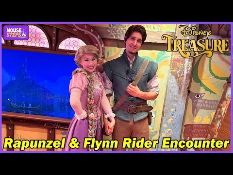 We Meet Rapunzel & Flynn Rider on the Disney Treasure in Disney's Oceaneer Club, Disney Cruise Line