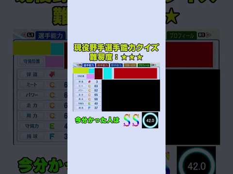 【難易度:★★★】パワプロ現役野手能力あてクイズ14問目【パワプロ2024 Ver.1.11】 #Shorts