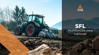 Trituradora de piedras, trituradora y subsoladora forestal FAE SFL para tractores de 130 a 220 CV