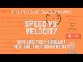 Differentiating Speed and Velocity