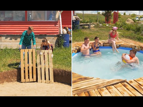 This Lovely Couple Built a Backyard Pool Using Pallets! 🏊‍♂️🌿
