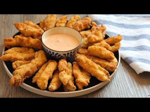 Tiras de pollo frito