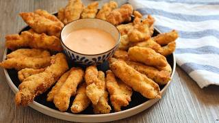 Tiras de pollo frito