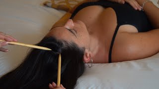 ASMR Scalp Check, Ear & Neck Attention and Hair Play on Claire (Whisper)