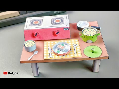 miniatur masak masakan dari kertas - paper craft ( free printable )