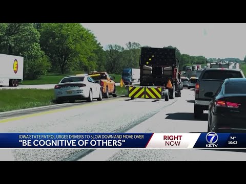 YouTube video thumbnail: 'Be Cognitive of Others': Iowa State Patrol Urges Drivers to Slow Down and Move Over
