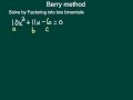 Berry Method for Quadratic Equations