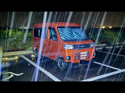 軽自動車の土砂降り車中泊