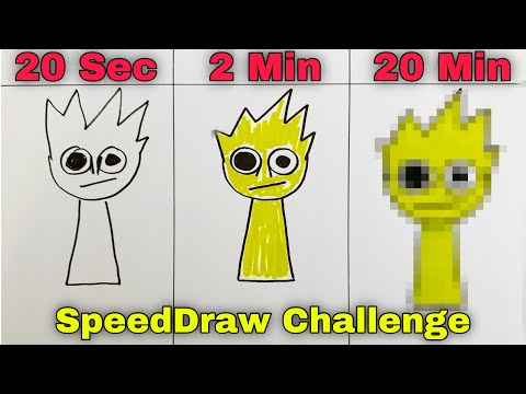 Drawing INCREDIBOX SPRUNKI ( OWAKCK ) in 20 Sec, 2 Min and 20 Min.