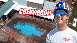 Airport Dream House Ep.10 - Building a GIANT Chevy Swimming Pool + Drywall Finishing!