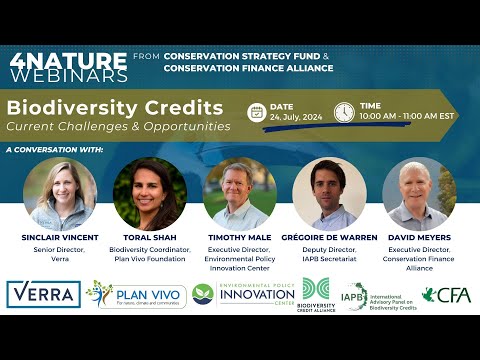 4Nature Webinars: Biodiversity (Nature) Credits, Current Challenges &
Opportunities