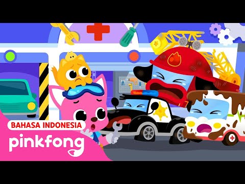 Bantu! Ban Mobil Polisi Rusak! | Kumpulan Kartun Mobil | Pinkfong Baby Shark Indonesia