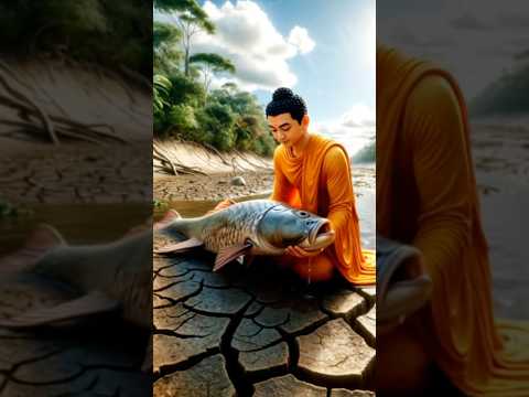 The Buddha’s Compassion Saved the Dying Fish from the Dry Shore. #Buddha #Compassion #mercy