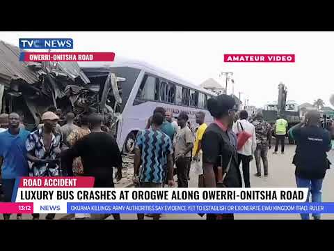 Luxury Bus Crashes at Orogwe Along Owerri-Onitsha Road