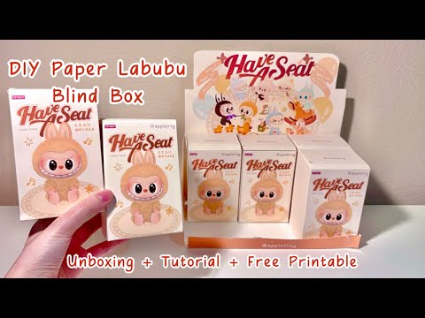 🧸paper diy🧸 DIY labubu blind box + tutorial | free template | have a seat | applefrog