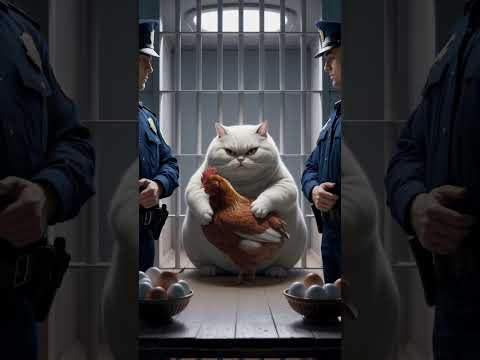 Chubby cat eat chicken broast in prison #cat #growupmyaccount #trending #shorts #fyp#meaw