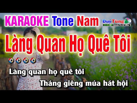 Làng Quan Họ Quê Tôi || Karaoke – Tone Nam || Nhạc Sống Duy Tùng