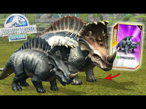 NUEVO DINOSAURIO SPINOCERATOPS HIBRIDO SECRETO y nuevo Espinosaurio! Jurassic World El Juego