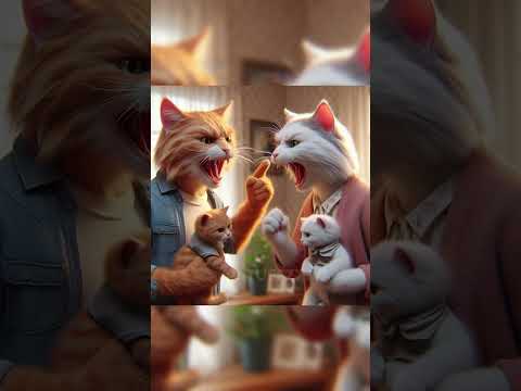 Endless Fight of Cat Couple...💔 | Cat story 🐱 #cat #cute #aicat