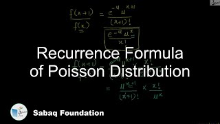 Recurrence Formula of Poisson Distribution