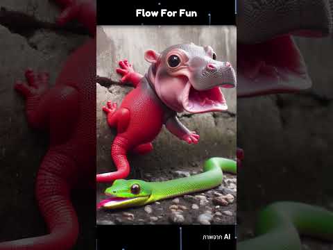 ฮิปโปหมูเด้งโดนกัดกลายเป็นสไปเดอร์แมน  #flowforfun