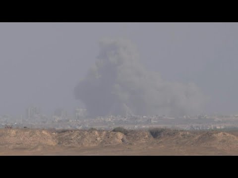 Smoke rises in central Gaza as Israeli military operations continue | AFP