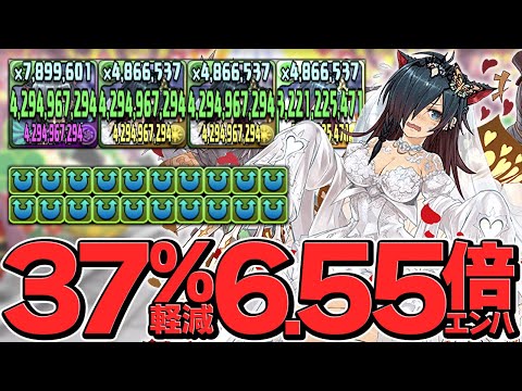 37%軽減×6.5倍エンハループ！花嫁ロシェループが火力お化け編成に進化してました！パズドラ】