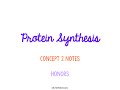 Genetic Code and Protein Synthesis